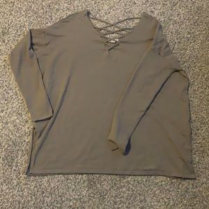 Lattice detail sweater